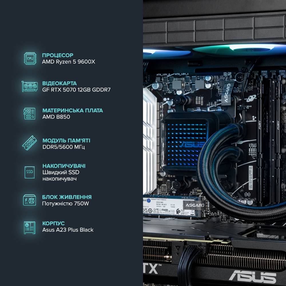 Зовнішній вигляд Комп'ютер ASGARD Hodr A96X.64.S10.57.5451