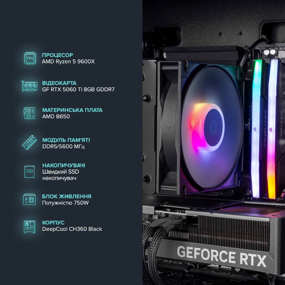 Комп'ютер ASGARD Muninn A96X.64.S10.56T8.10129 Модель процесора 9600X