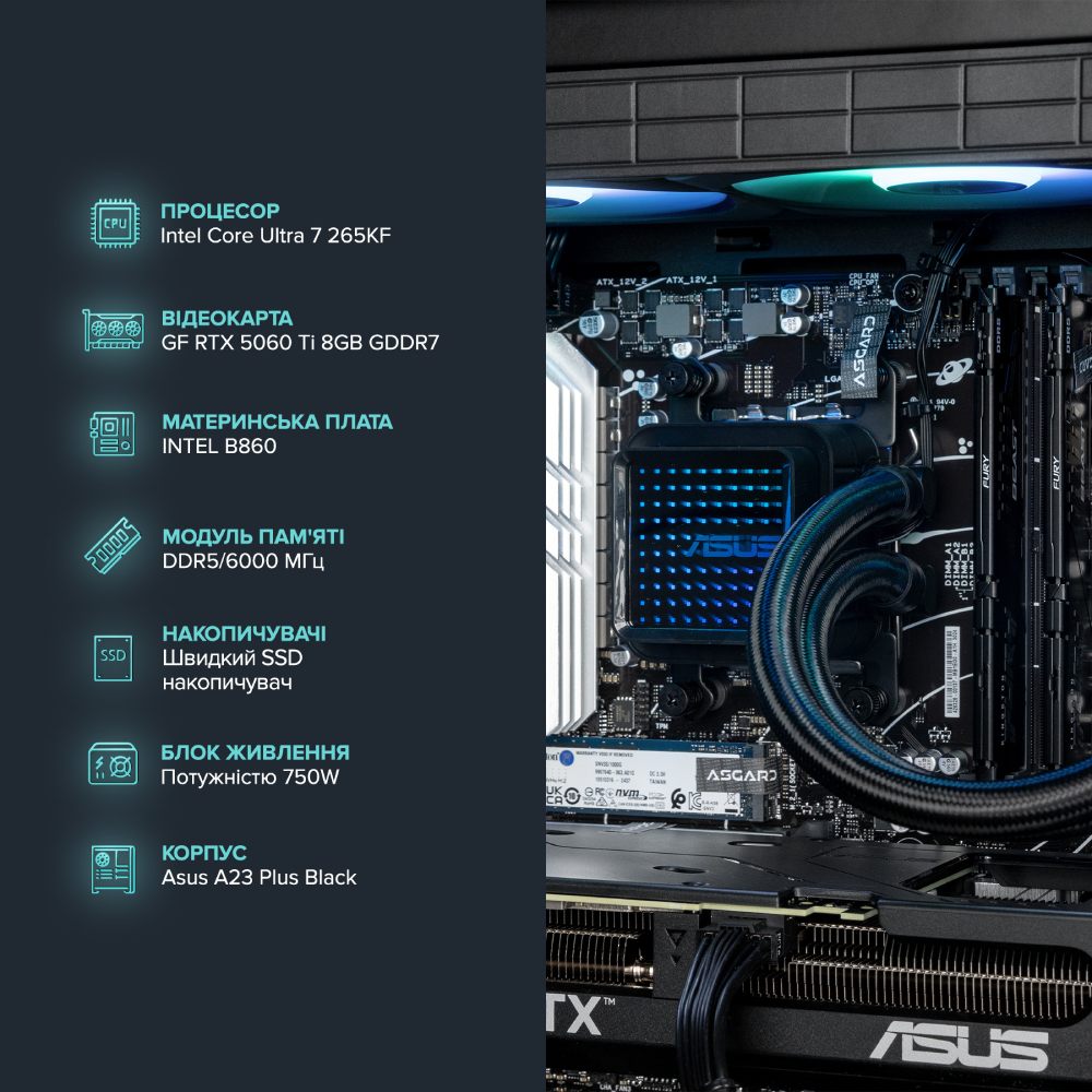Комп'ютер ASGARD Hodr I265KF.64.S15.56T.5707 Модель процесора 265KF