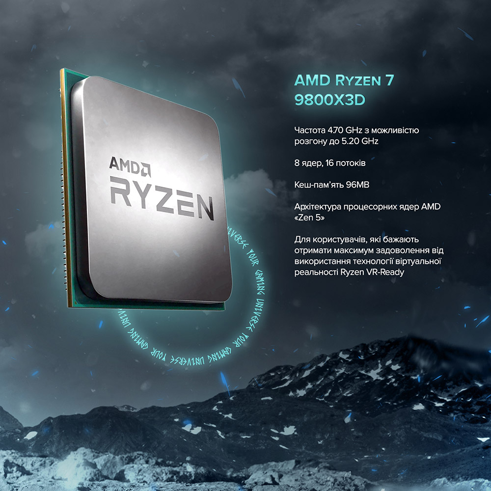 Компьютер ASGARD Ran A98X3D.32.S15.56T.5763 Модель процессора 9800X3D