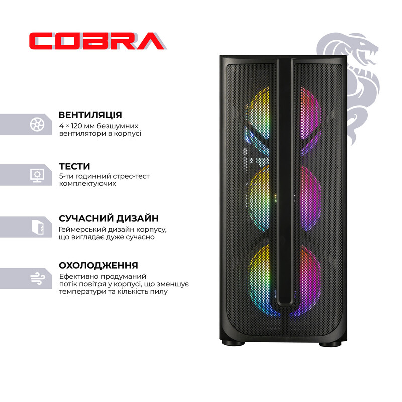 Комп'ютер COBRA Advanced (I225F.64.S20.97.24663W) Чіпсет Intel B860