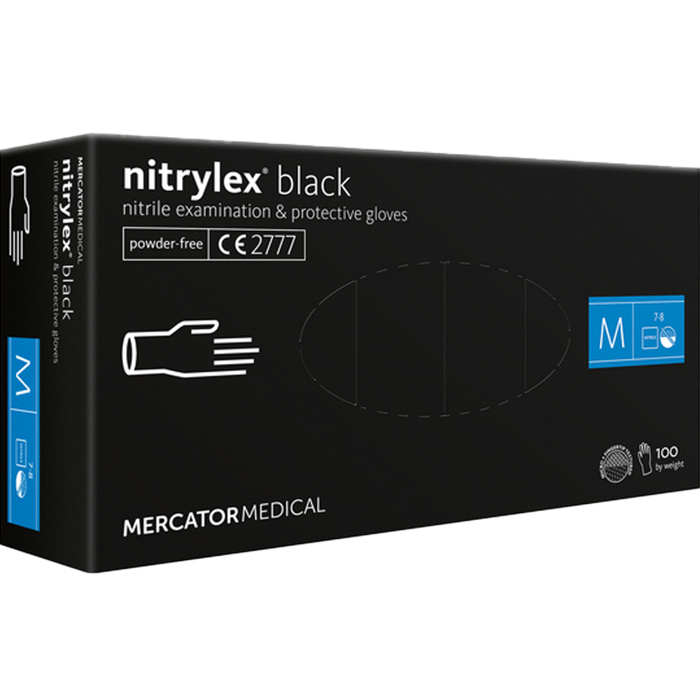 Перчатки MERCATOR MEDICAL  M, 100 шт Black (3.1018)