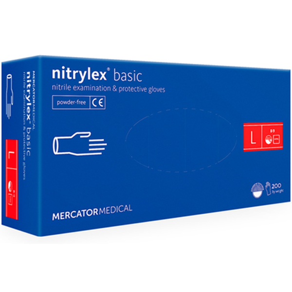 Перчатки MERCATOR MEDICAL Nitrylex Basic L синий 200 шт (3.1003)