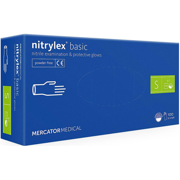 Перчатки MERCATOR MEDICAL Nitrylex Basic S синий 200 шт (3.1005)