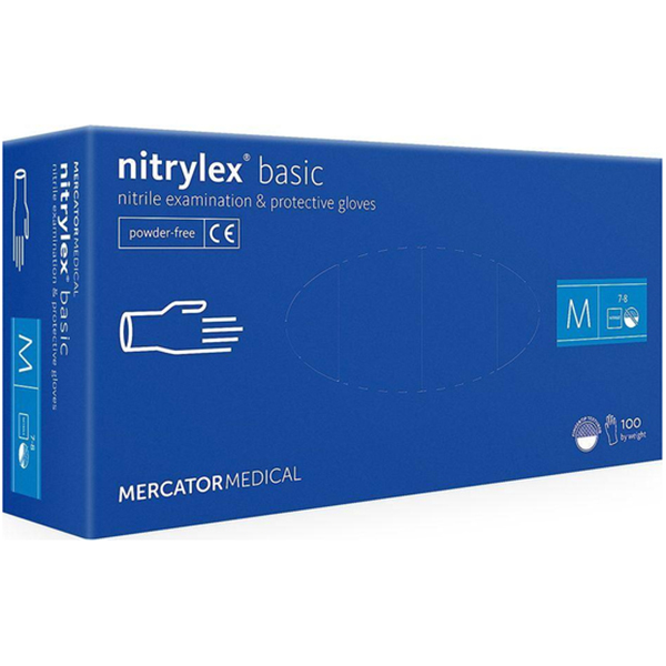 Перчатки MERCATOR MEDICAL Nitrylex Basic M синий 100 шт (3.1006)