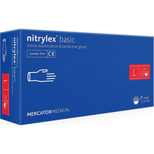 Рукавички MERCATOR MEDICAL Nitrylex Basic L синій 100 шт (3.1007)