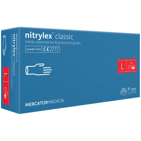 Рукавички MERCATOR MEDICAL Nitrylex Classic L синій 200 шт (3.1014)