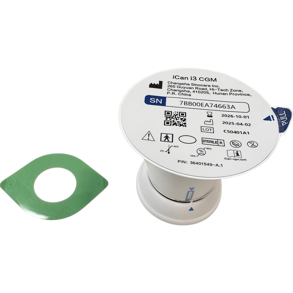 Сенсор непрерывного мониторинга глюкозы в крови HEACO CGM Sinocare iCan 3 (i3) Метод измерения глюкозы электрохимический