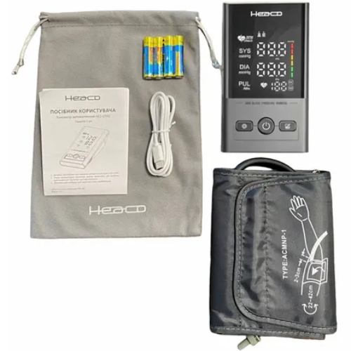 Тонометр электронный HEACO AES-U392 Размер манжеты тонометра 22-42