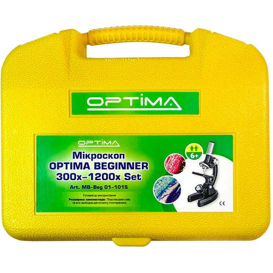 Зовнішній вигляд Мікроскоп OPTIMA Beginner 300x-1200x подарунковий набір (926245)