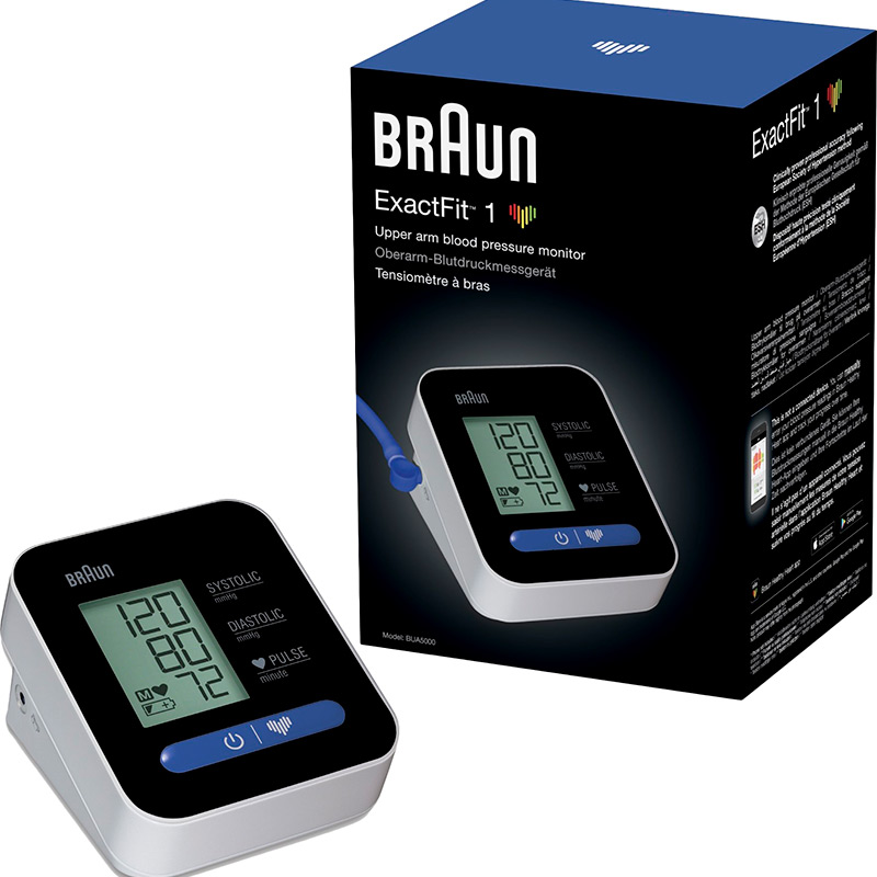 Вимірювач тиску BRAUN BPM ExactFit 1 BUA5000EUV1 BUA5000EU/MY20 Діапазон вимірювання пульсу 40 - 180