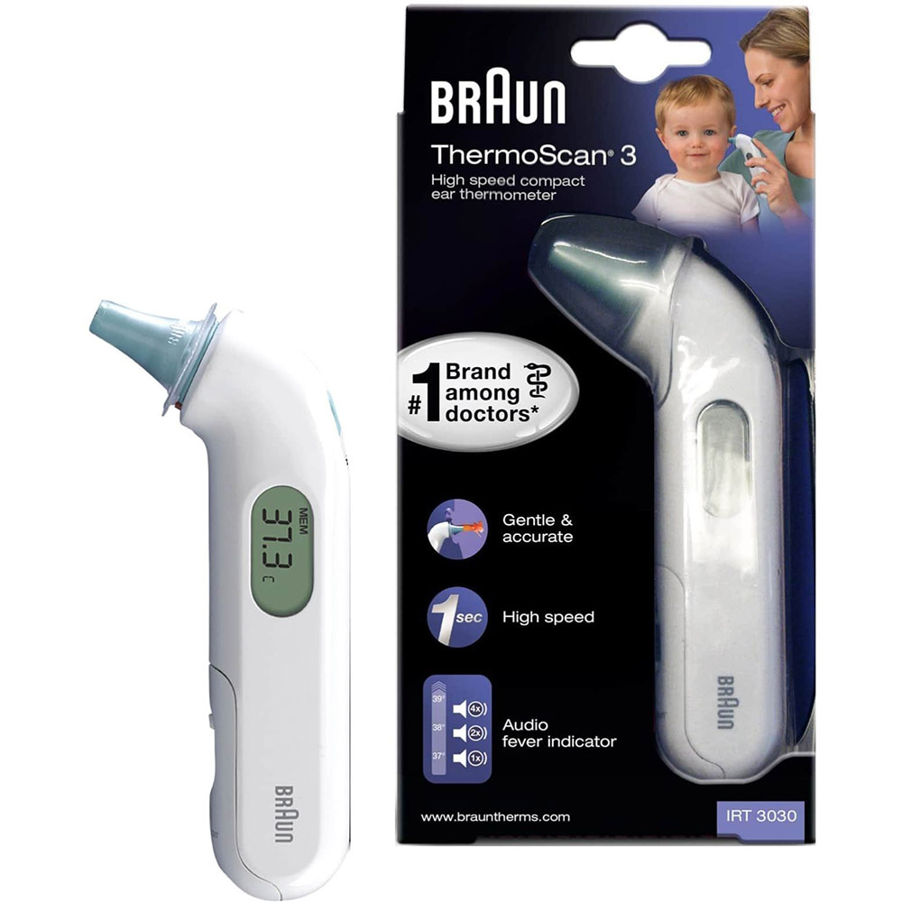 Термометр BRAUN Thermoscan 3 IRT3030 (TOW004783) Тип термометра інфрачервоний (безконтактний)