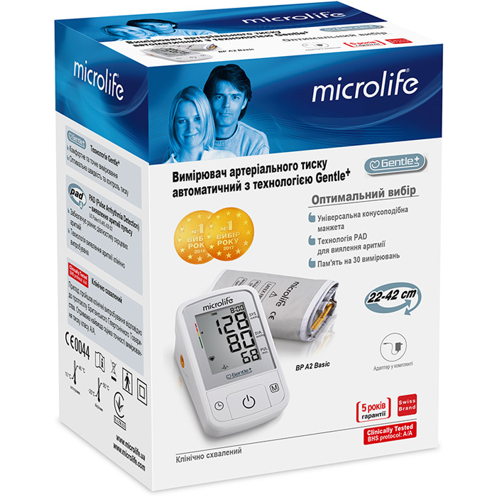 Тонометр MICROLIFE BP A2 Basic Розмір манжети тонометра 22-42