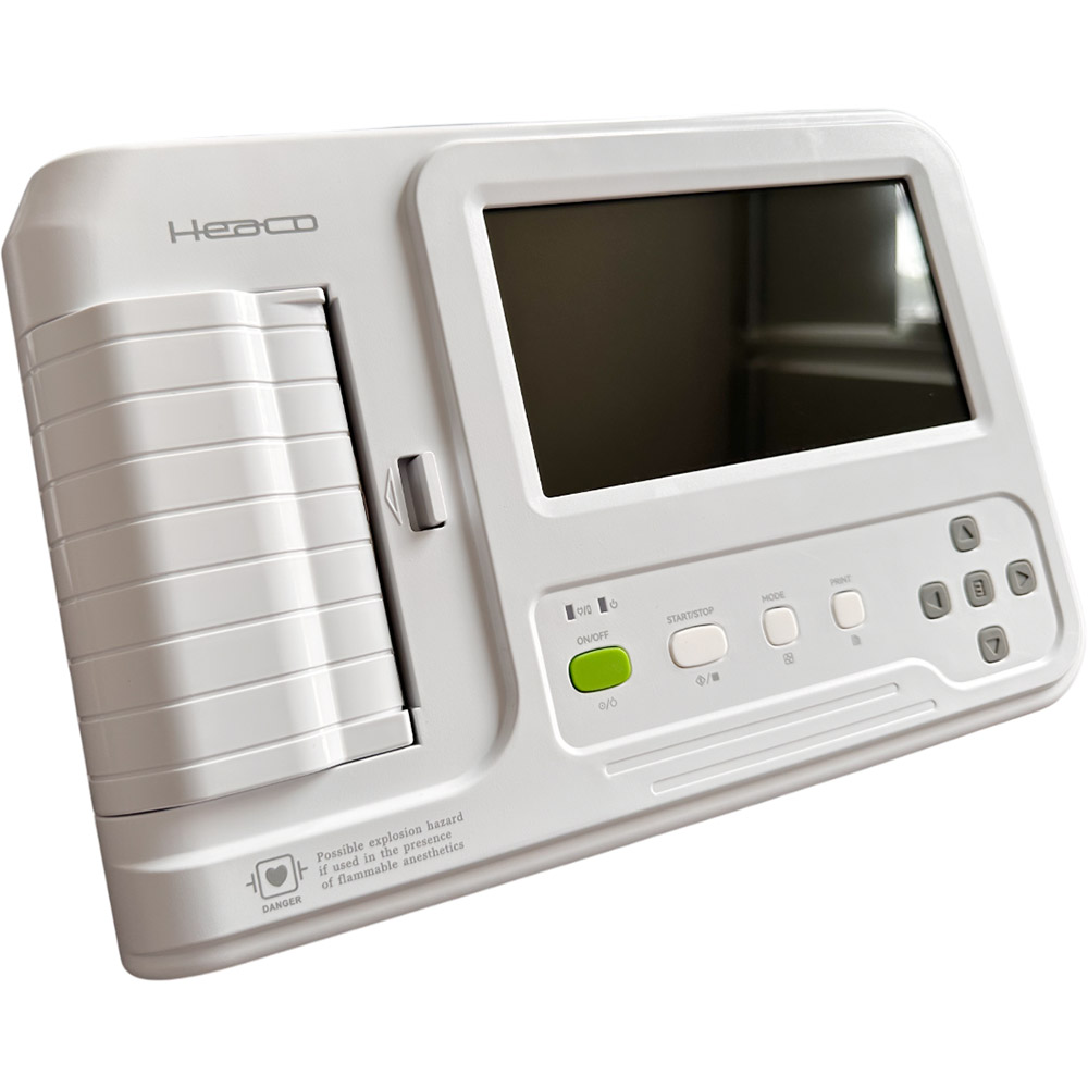 Електрокардіограф Heaco ECG600G (2000000001067) Додатково Дисплей; з індикатором заряду батареї; 12 каналів, 6 каналів на папір