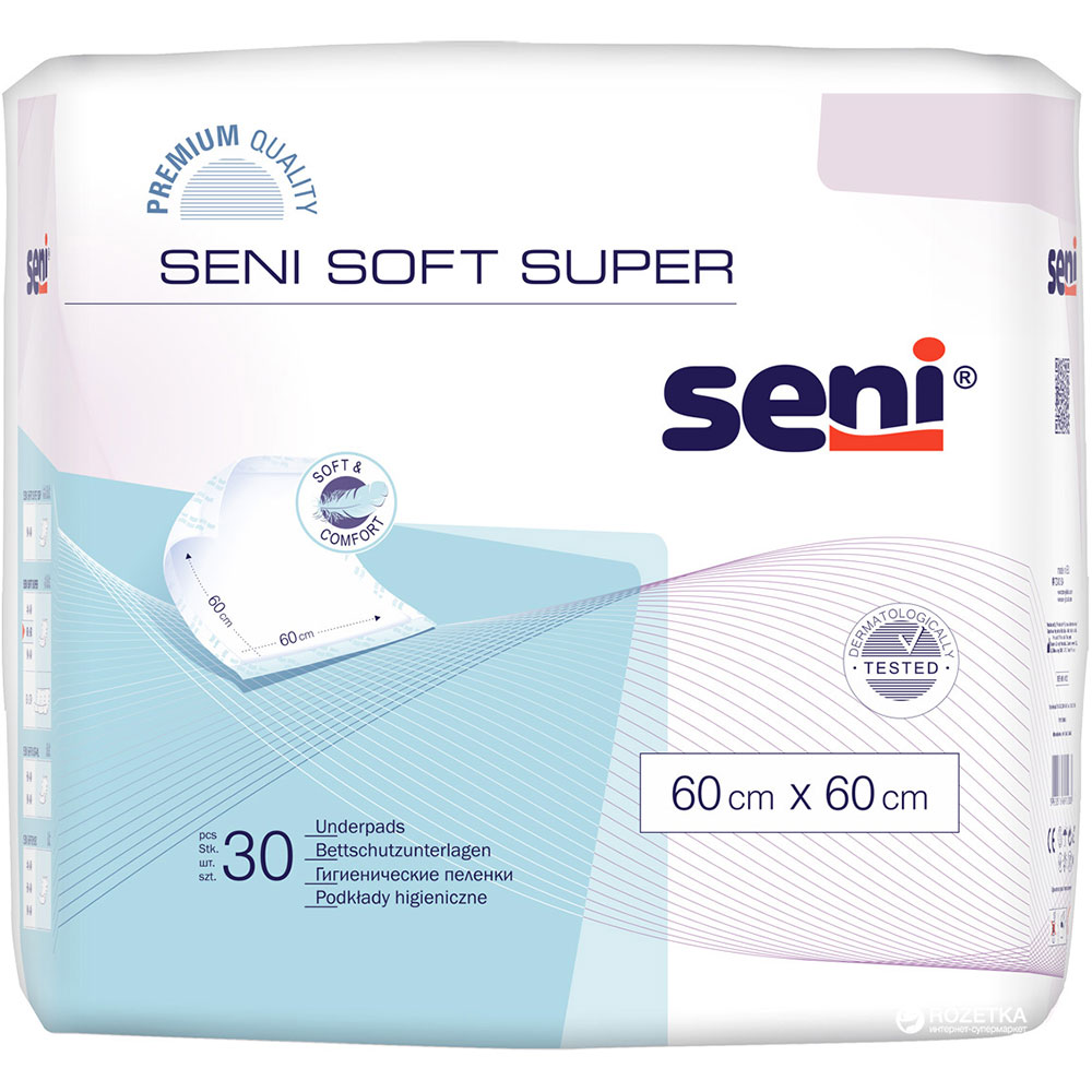 Пелюшки гігієнічні Seni Soft Super 60х60 см 30 шт (SE-091-SU30-002)