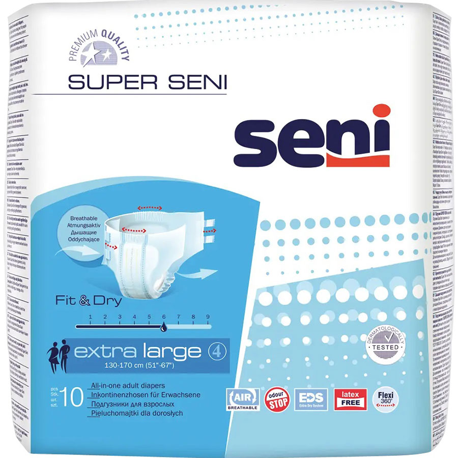 Подгузники для взрослых Seni Super Extra Large 10 шт (SE-094-XL10-S01)