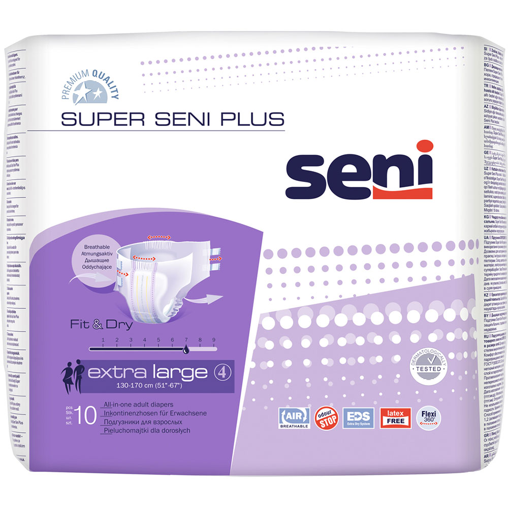 Подгузники для взрослых Seni Super Plus Extra Large 10 шт (SE-094-XL10-A02)