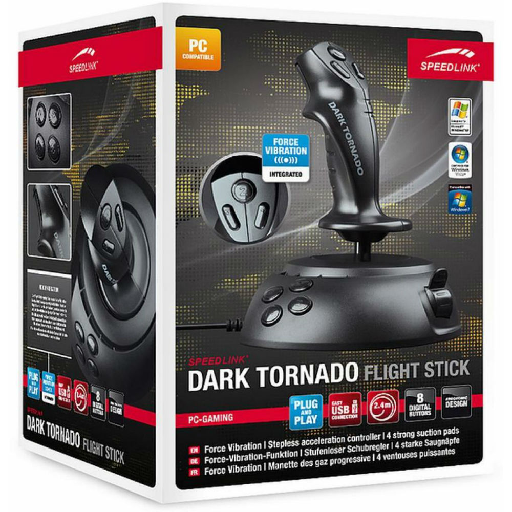 Джойстик SPEEDLINK DARK TORNADO PC Black Беспроводное соединение False