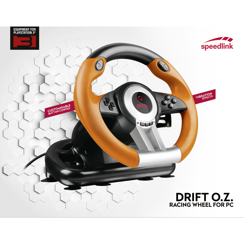 Кермо SPEEDLINK DRIFT Z. O. Racing Wheel PC (SL-6695-BKOR-01) Кількість кнопок 12