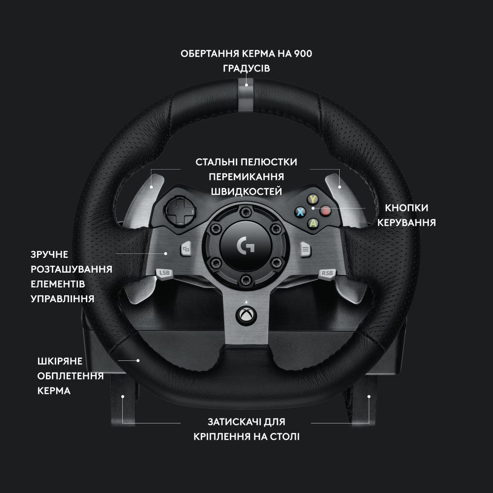 Зовнішній вигляд Кермо LOGITECH G920 Driving Force (941-000123)