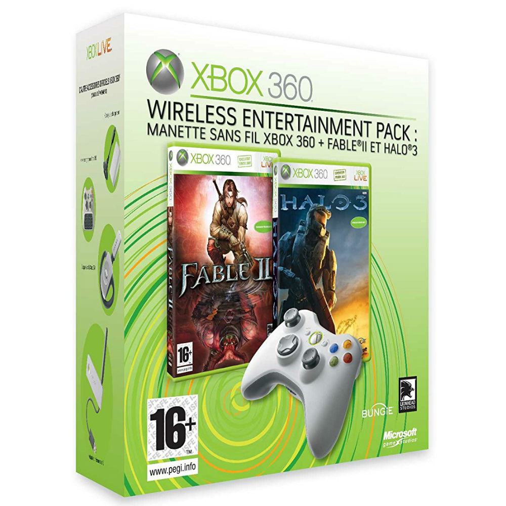 Джойстик MICROSOFT XBOX 360 wireless controller+Fable2,Halo3 (white)  (GTA-00045) - в интернет-магазине Фокстрот: цены, отзывы, характеристики |  купить в Киеве, Харькове, Днепропетровске, Одессе - Украина