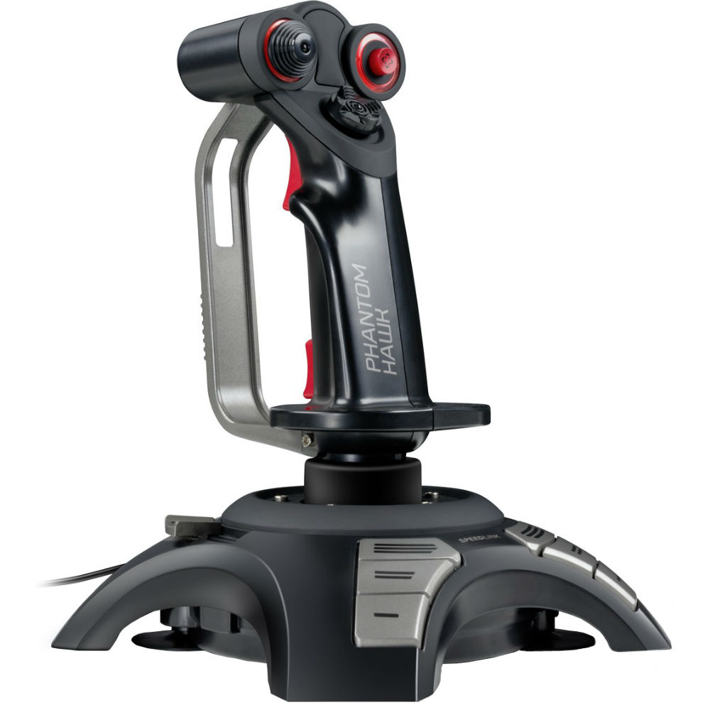 Джойстик SPEEDLINK PHANTOM HAWK Flightstick Black Беспроводное соединение False