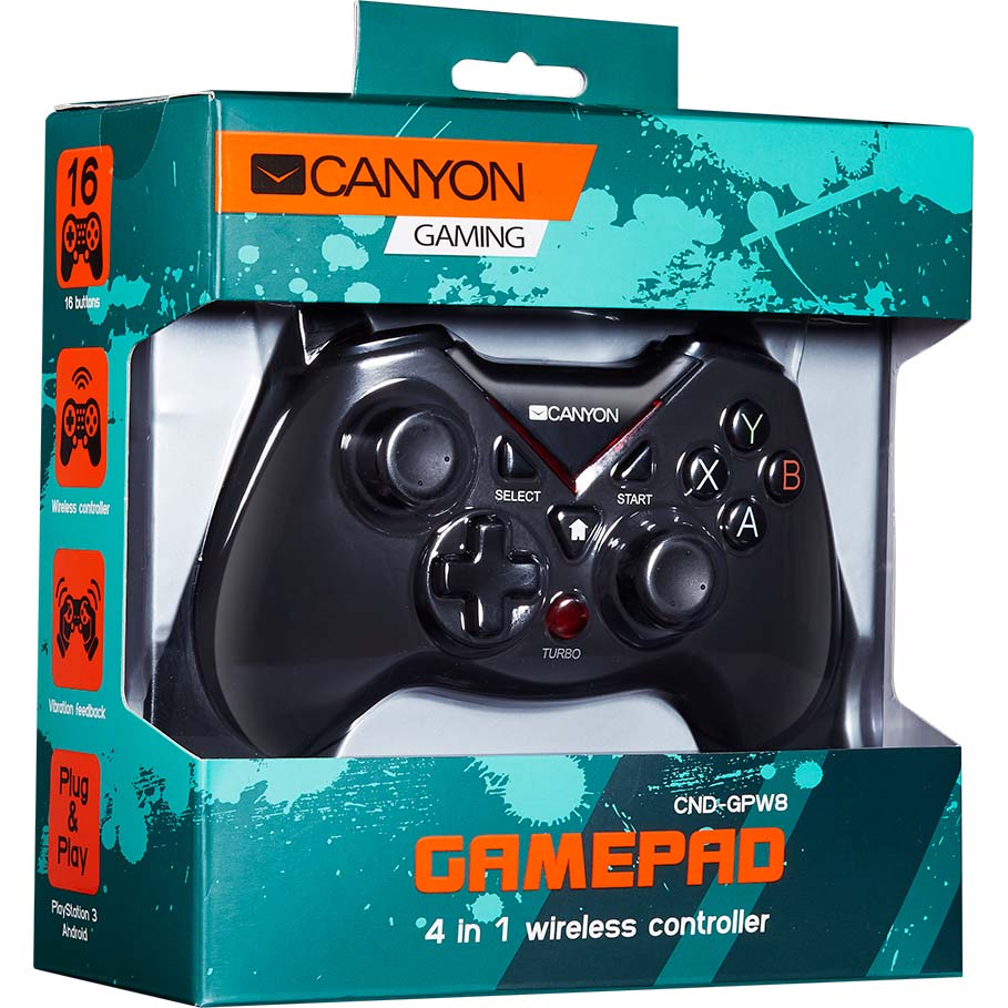 Геймпад CANYON для Xbox One/PS3/PC/Android (CND-GPW8) Количество кнопок 16