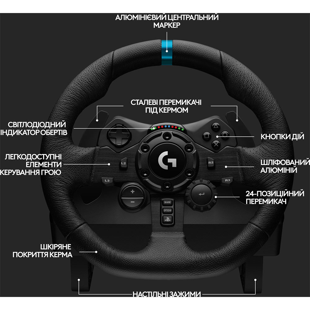 Заказать Проводной руль LOGITECH G923 Racing Wheel and Pedals for PS4 and PC (L941-000149)