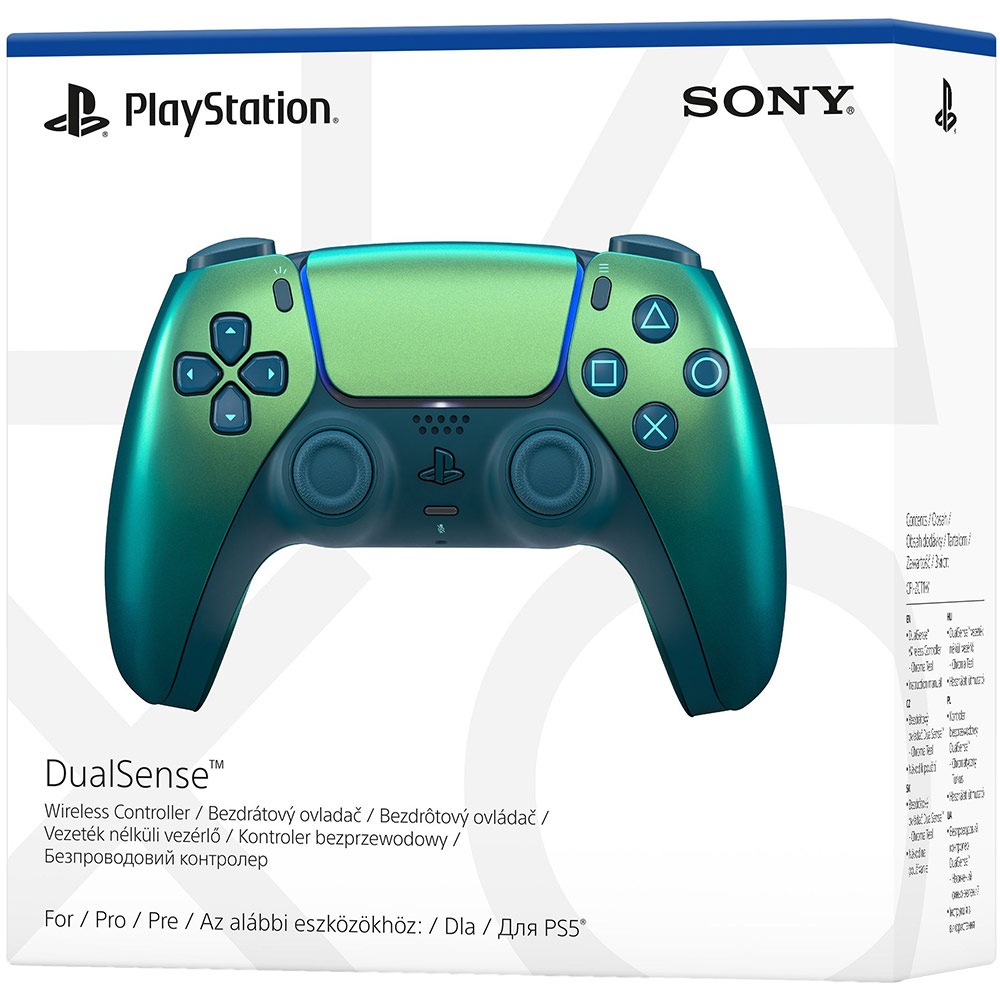 Геймпад SONY PlayStation 5 Dualsense BT Chrome Teal (1000044461) Особенности встроенный микрофон, разьем стереогарнитуры, тактильная отдача, адаптивные спусковые курки