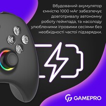 Геймпад GAMEPRO GPX13B 2.4G/BT 5.1/USB RGB Black