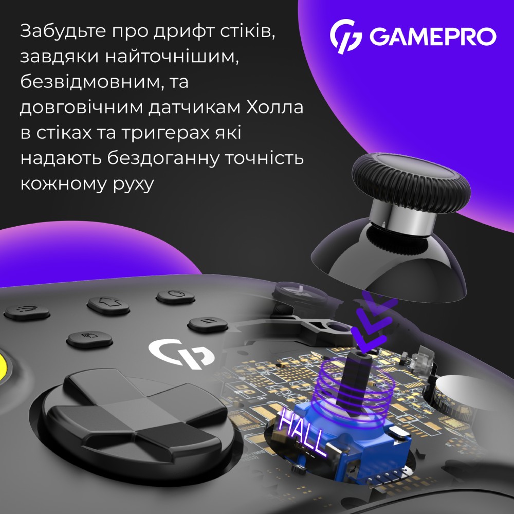 В Украине Геймпад GAMEPRO GPX13B 2.4G/BT 5.1/USB RGB Black