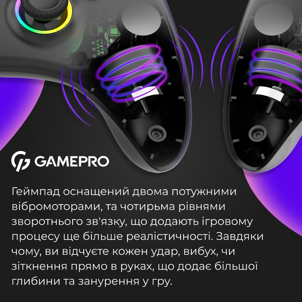 Фото 15 Геймпад GAMEPRO GPX13B 2.4G/BT 5.1/USB RGB Black