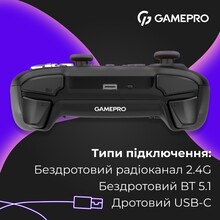 Геймпад GAMEPRO GPX13B 2.4G/BT 5.1/USB RGB Black