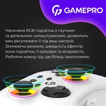 Геймпад GAMEPRO GPX13W 2.4G/BT 5.1/USB RGB White