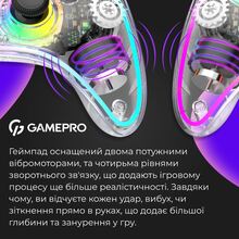 Геймпад GAMEPRO GPX13T 2.4G/BT 5.1/USB RGB Transparent