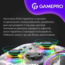 Геймпад GAMEPRO GPX13T 2.4G/BT 5.1/USB RGB Transparent