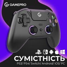 Геймпад GAMEPRO GPS13B BT 5.3/USB RGB Black