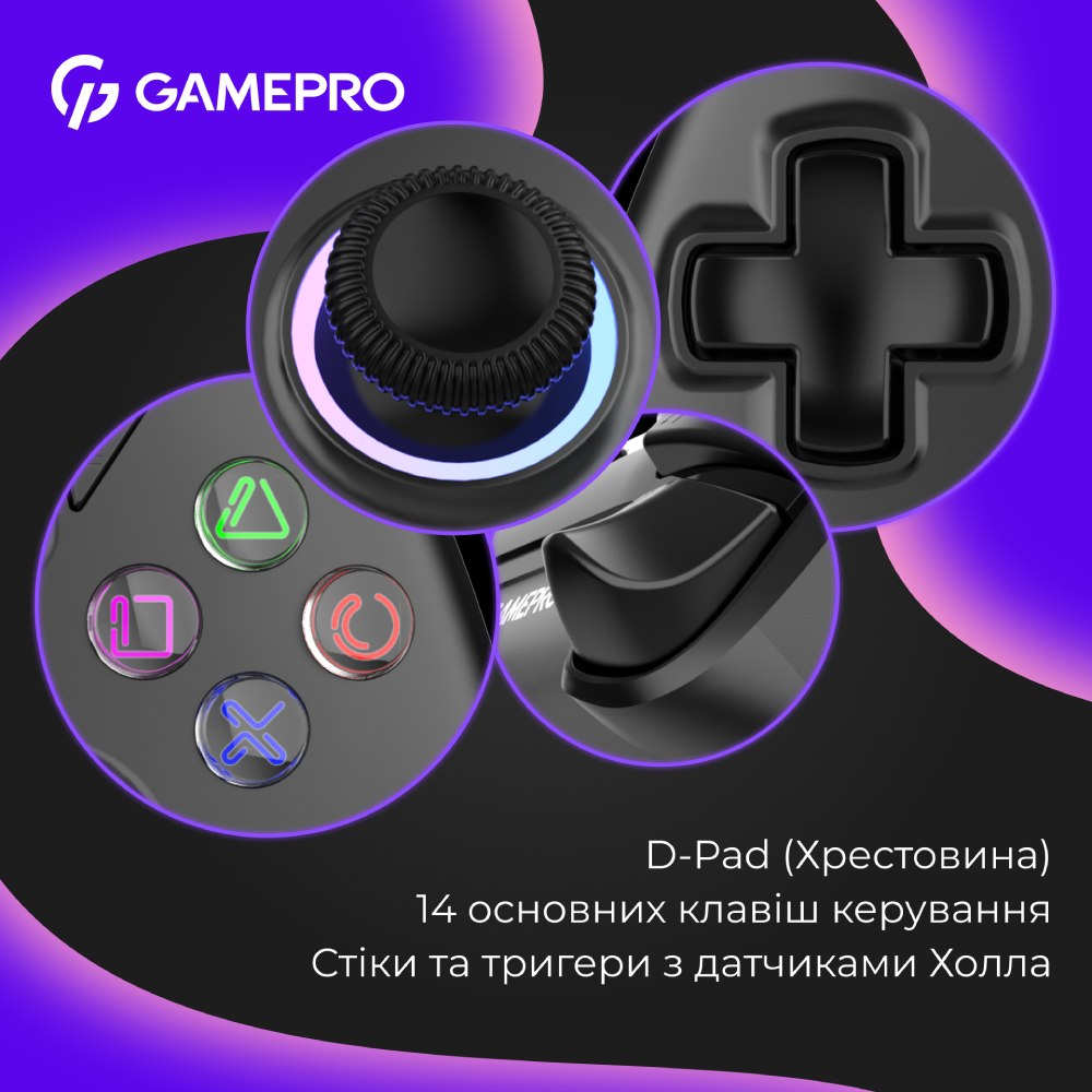 Заказать Геймпад GAMEPRO GPS13B BT 5.3/USB RGB Black