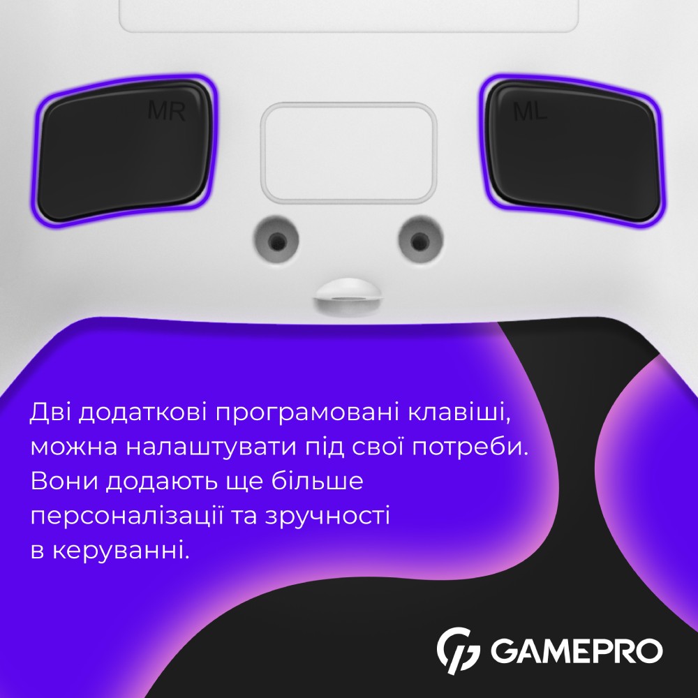 Огляд Геймпад GAMEPRO GPS13W BT 5.3/USB RGB White