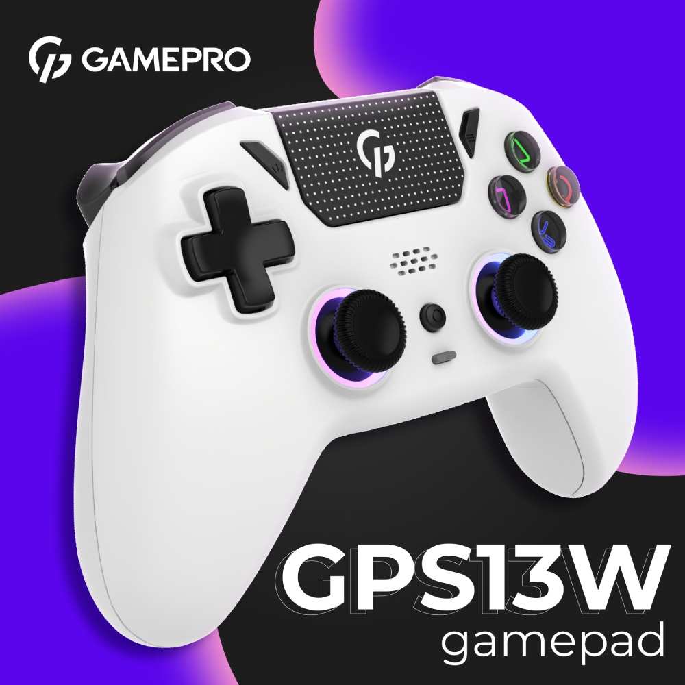 Геймпад GAMEPRO GPS13W BT 5.3/USB RGB White Количество кнопок 14