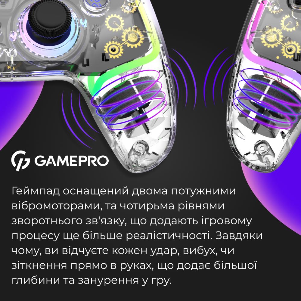 Изображение Геймпад GAMEPRO GPS13T BT 5.3/USB RGB Transparent