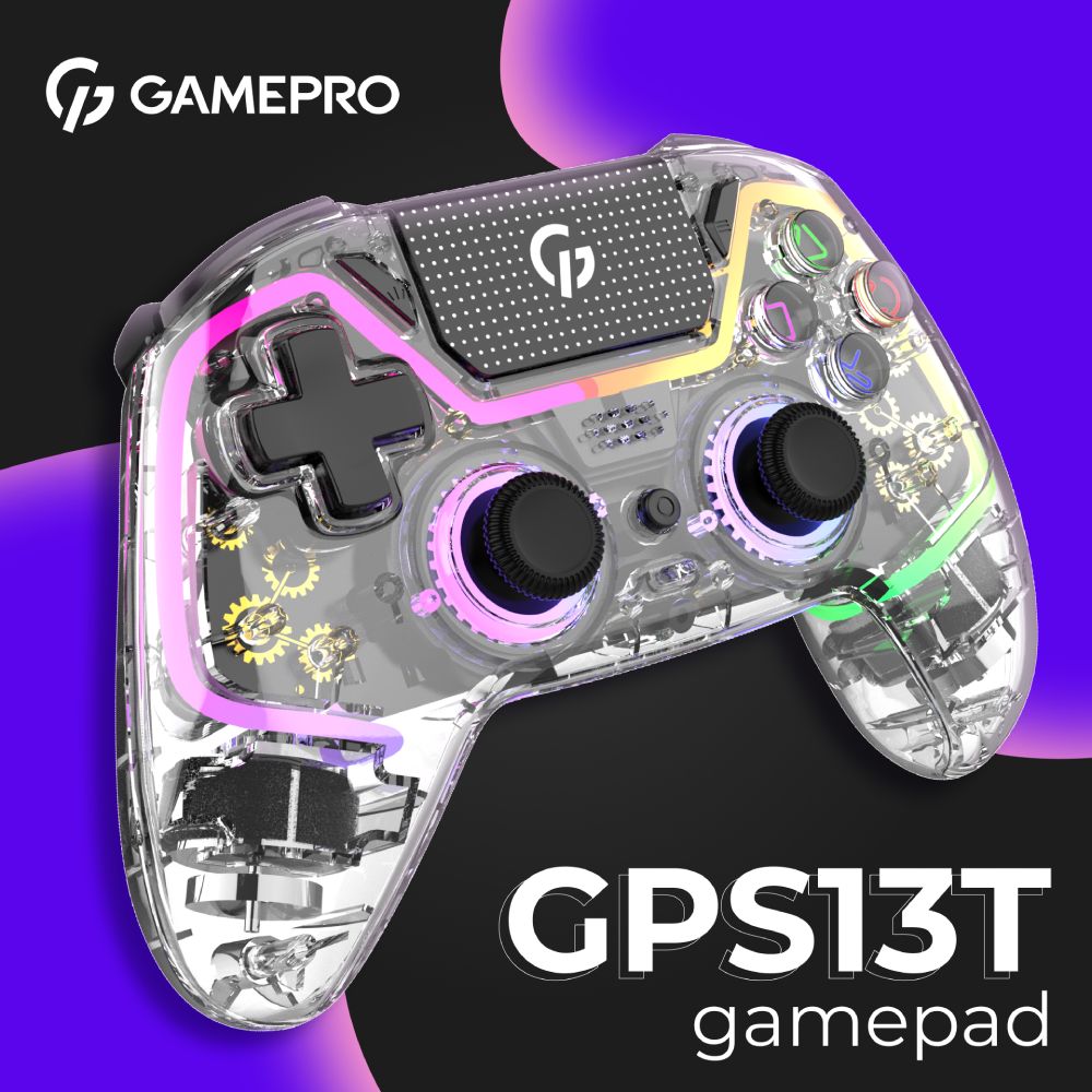 Внешний вид Геймпад GAMEPRO GPS13T BT 5.3/USB RGB Transparent