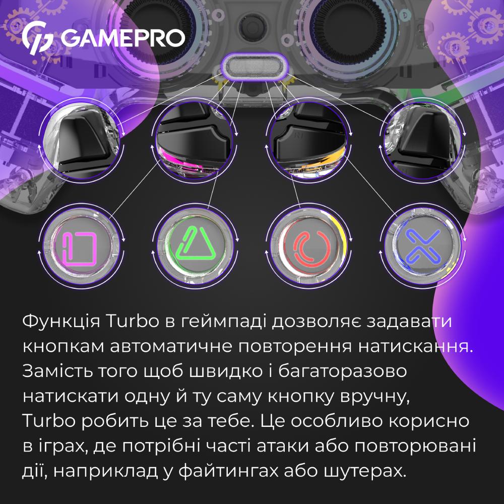 Покупка Геймпад GAMEPRO GPS13T BT 5.3/USB RGB Transparent