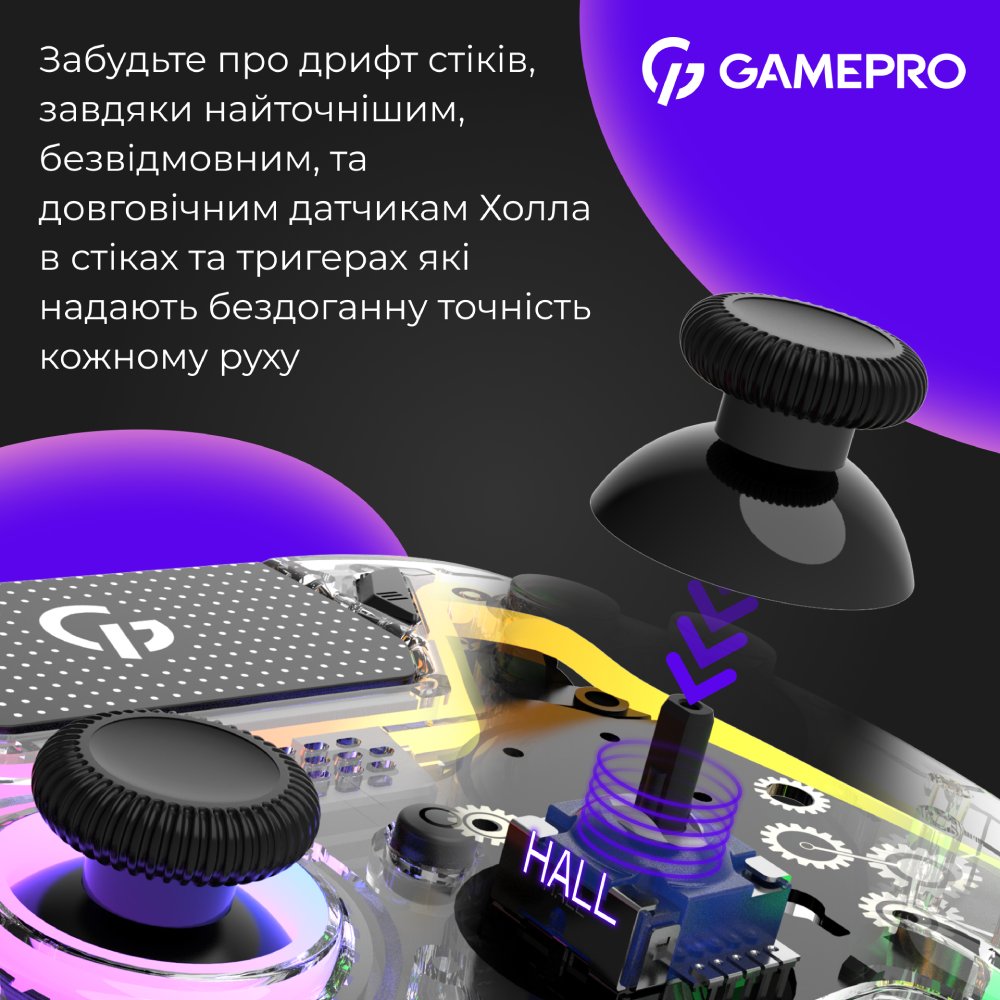 Обзор Геймпад GAMEPRO GPS13T BT 5.3/USB RGB Transparent