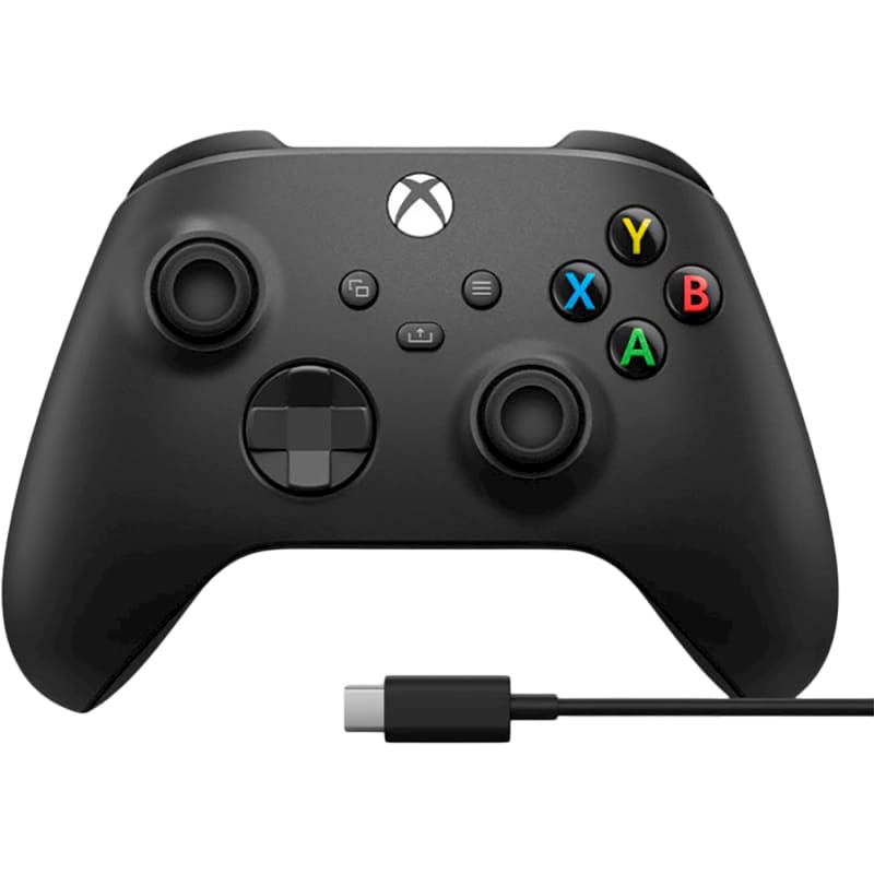 Геймпад Microsoft Xbox Wireless Controller Carbon Black + USB Cable (1V8-00002) Геймпад Microsoft Xbox Wireless Controller Carbon Black + USB Cable (1V8-00002)