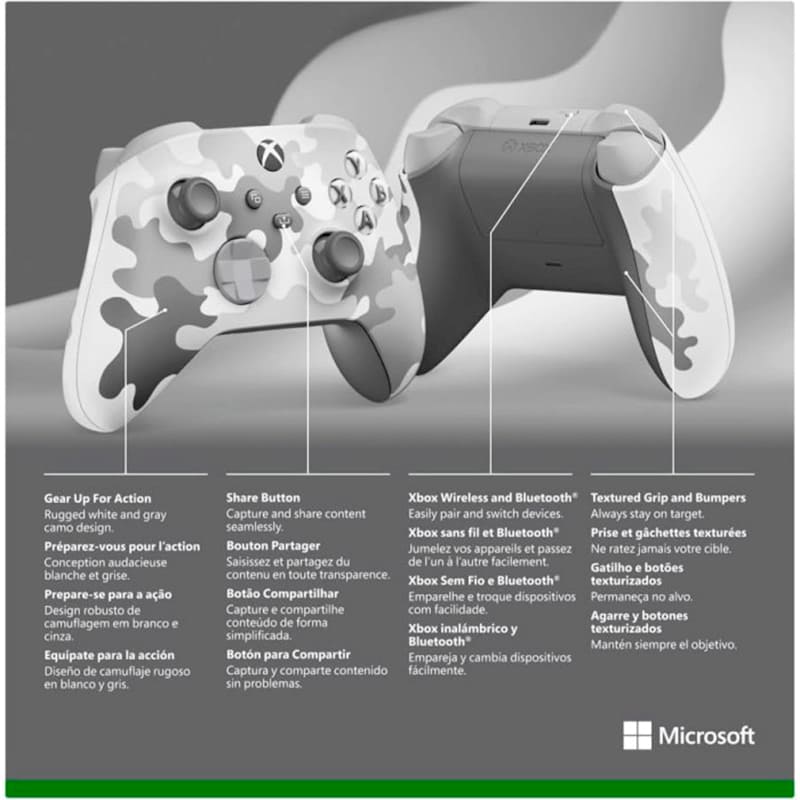 Изображение Геймпад Microsoft Xbox Wireless Controller Arctic Camo (QAU-00139)
