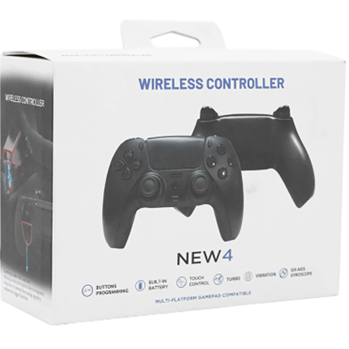 Зовнішній вигляд Геймпад BRAZZERS S8-P для PS5 Wireless DOUBLE-motor vibration 4 Silver (BR-HONOR3D)