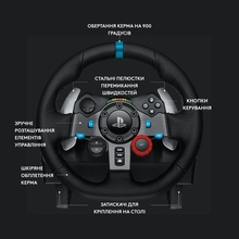 Кермо LOGITECH G29 Racing Wheel and Pedals для PS4-5 та PC + гарнітура G435 Black (991-000539)