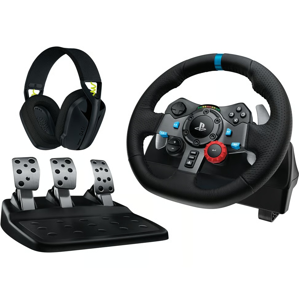 Кермо LOGITECH G29 Racing Wheel and Pedals для PS4-5 та PC + гарнітура G435 Black (991-000539)