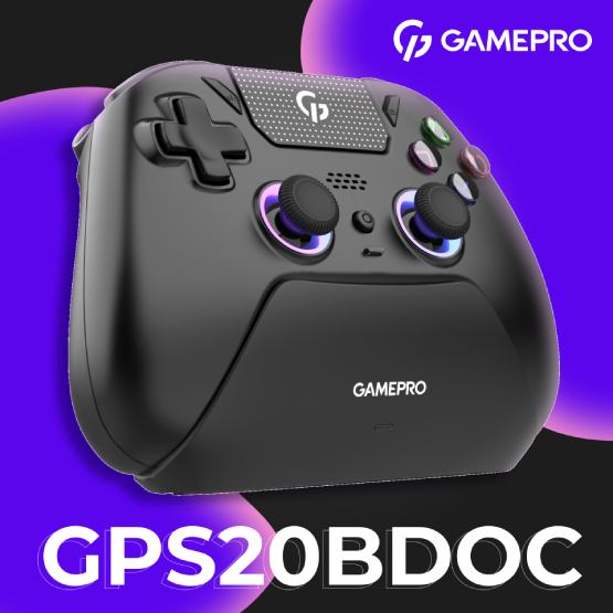 Геймпад GAMEPRO GPS20BDOC с зарядной станцией Black (GPS20BDOC) Тип подключения bluetooth